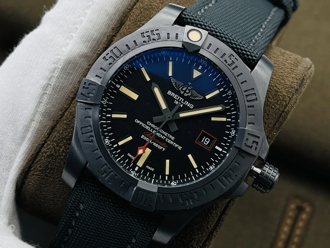 Breitling Titanium Blue Dial — photographed off the sweep