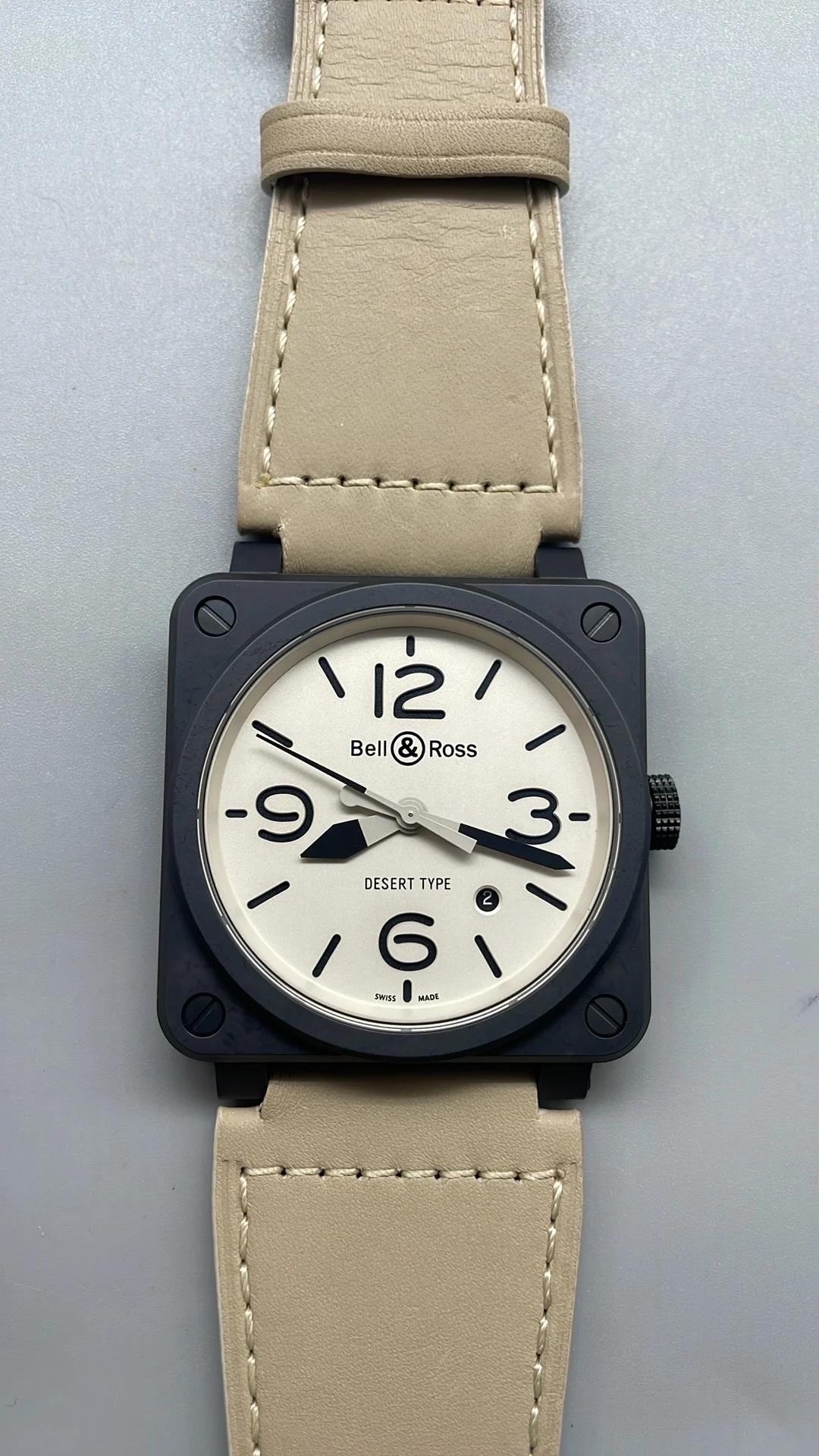 BRF, 43mm, all black ceramic, pink leather strap