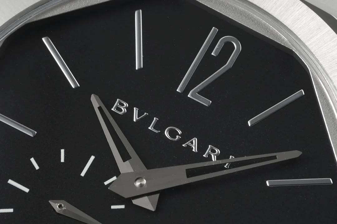 Bulgari Octo Finissimo Ceramic Blue Dial 40mm — photographed off the sweep