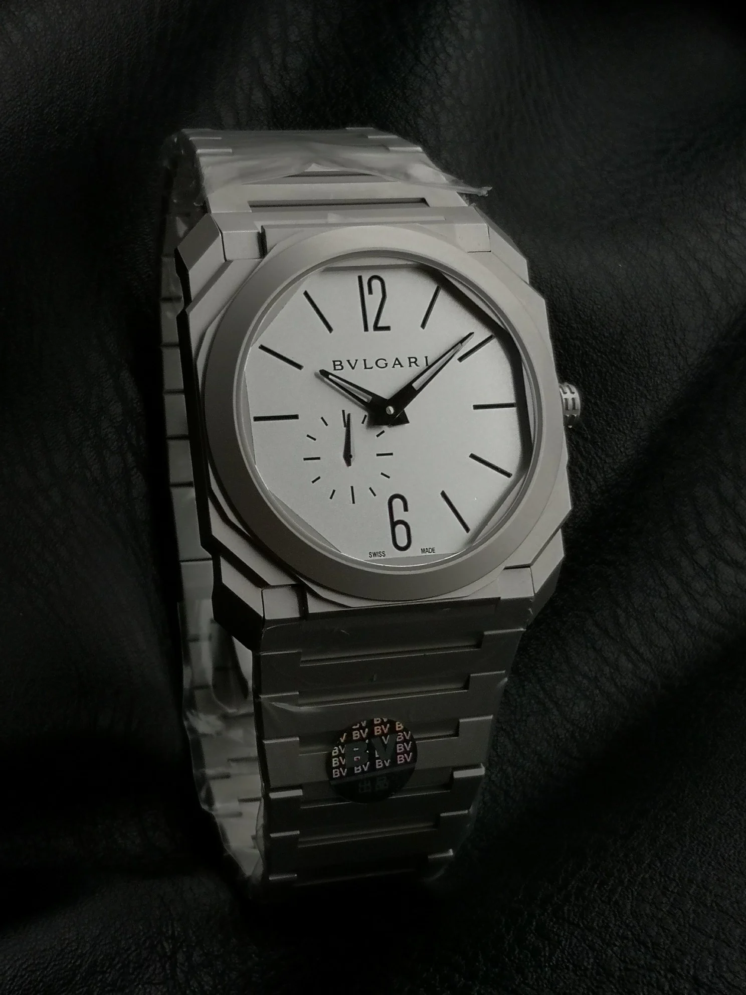 Bulgari Octo Steel Silver Dial — photographed off the sweep