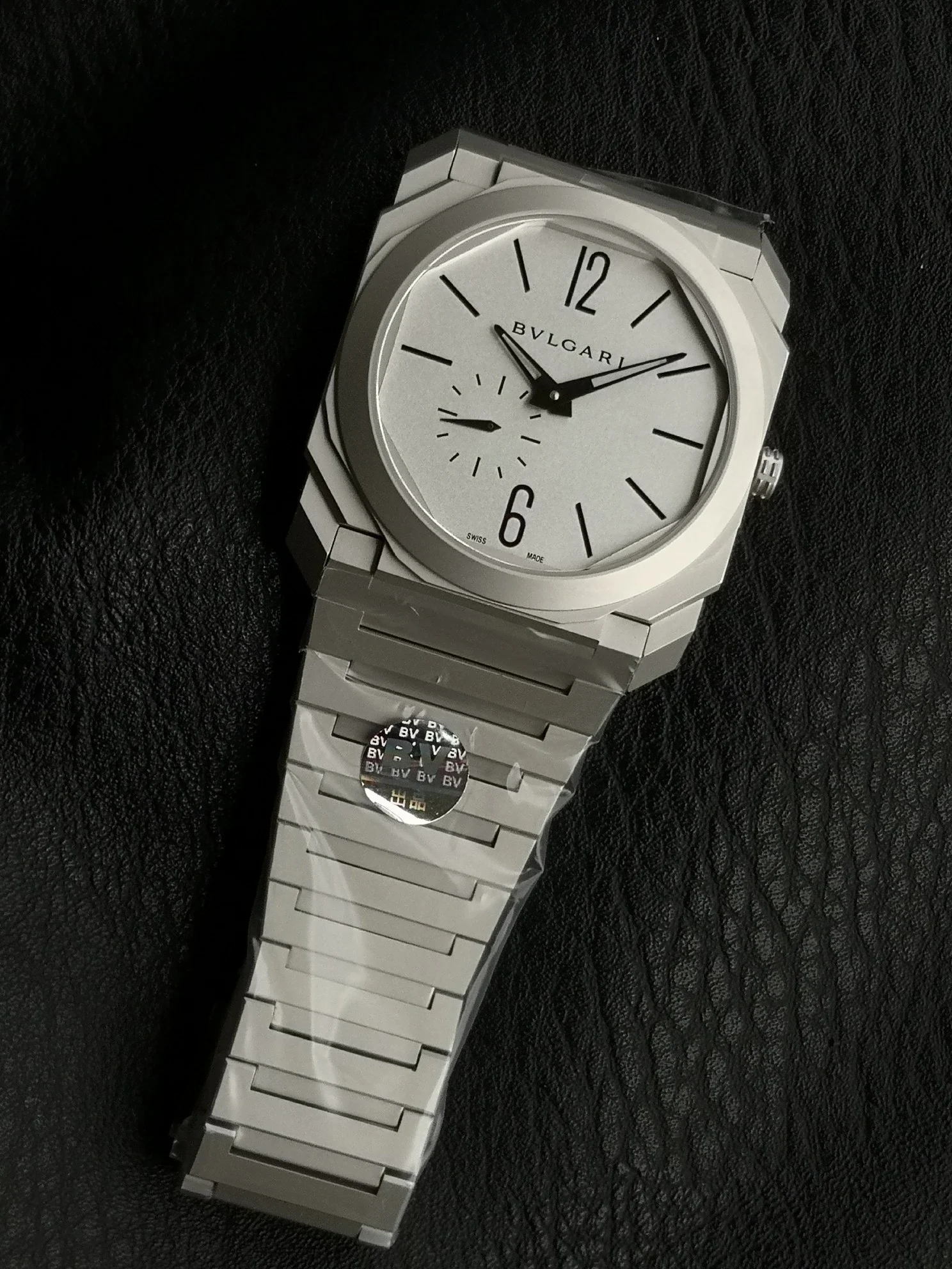 Bulgari Octo Steel Silver Dial — photographed off the sweep