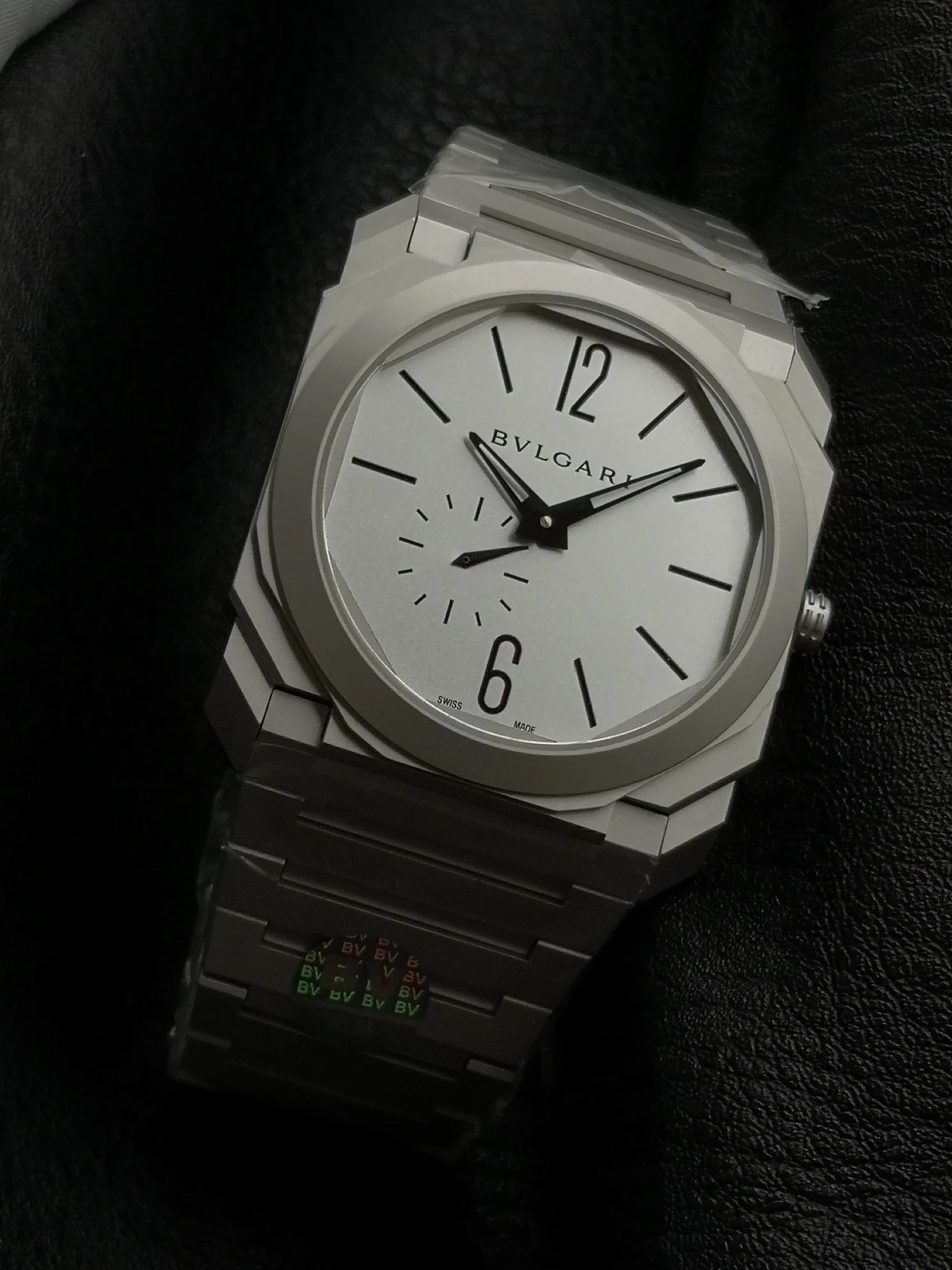 Bulgari Octo Steel Silver Dial — photographed off the sweep