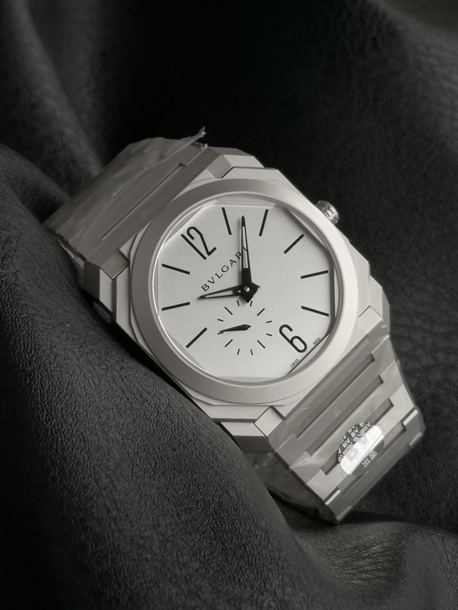 Bulgari Octo Steel Silver Dial — photographed off the sweep