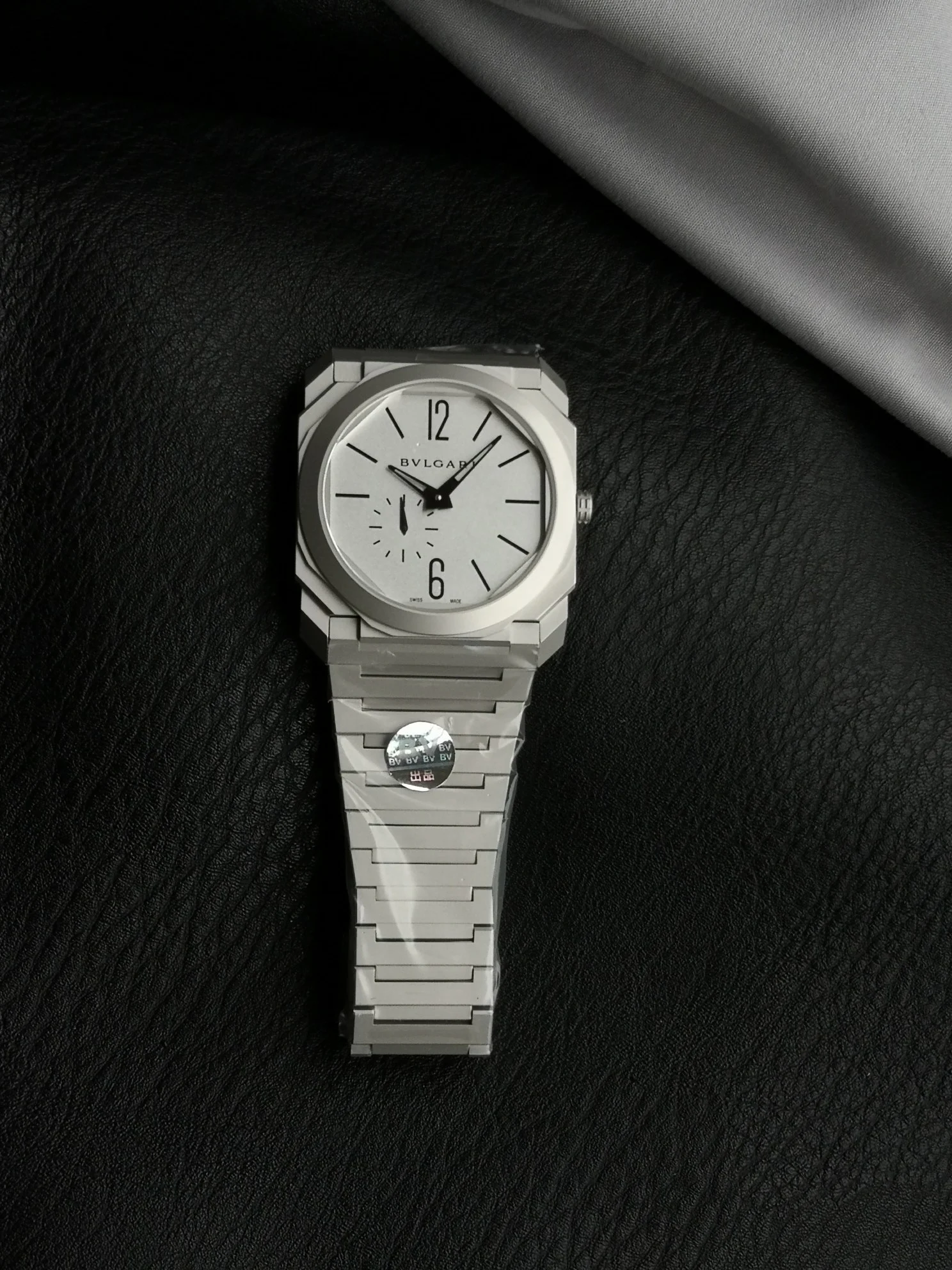 Bulgari Octo Steel Silver Dial — photographed off the sweep