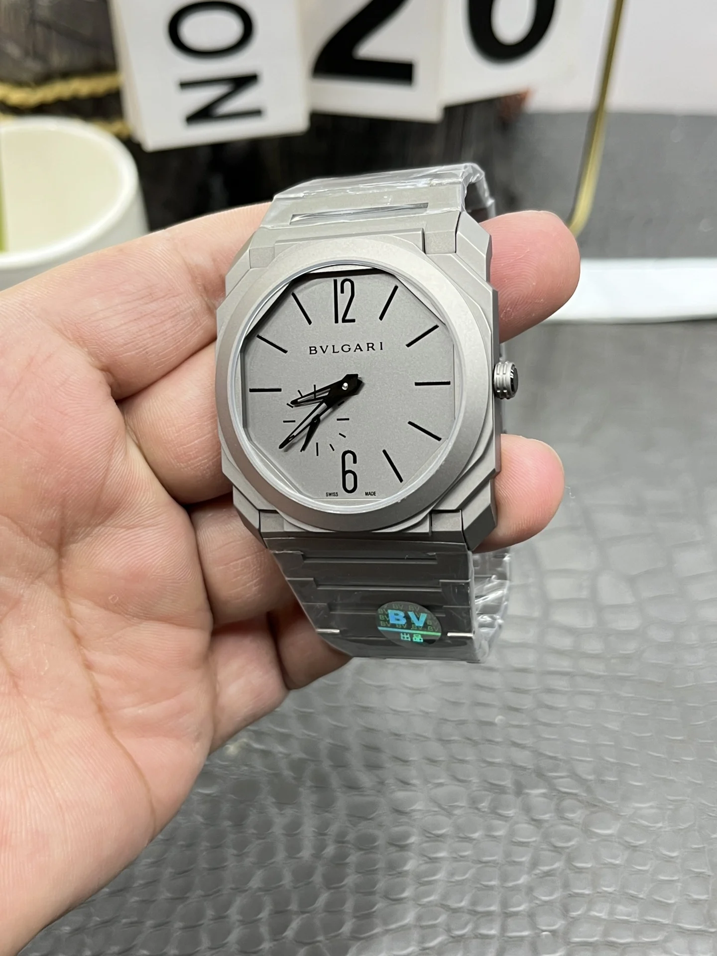 Bulgari Octo Titanium 40mm — photographed off the sweep