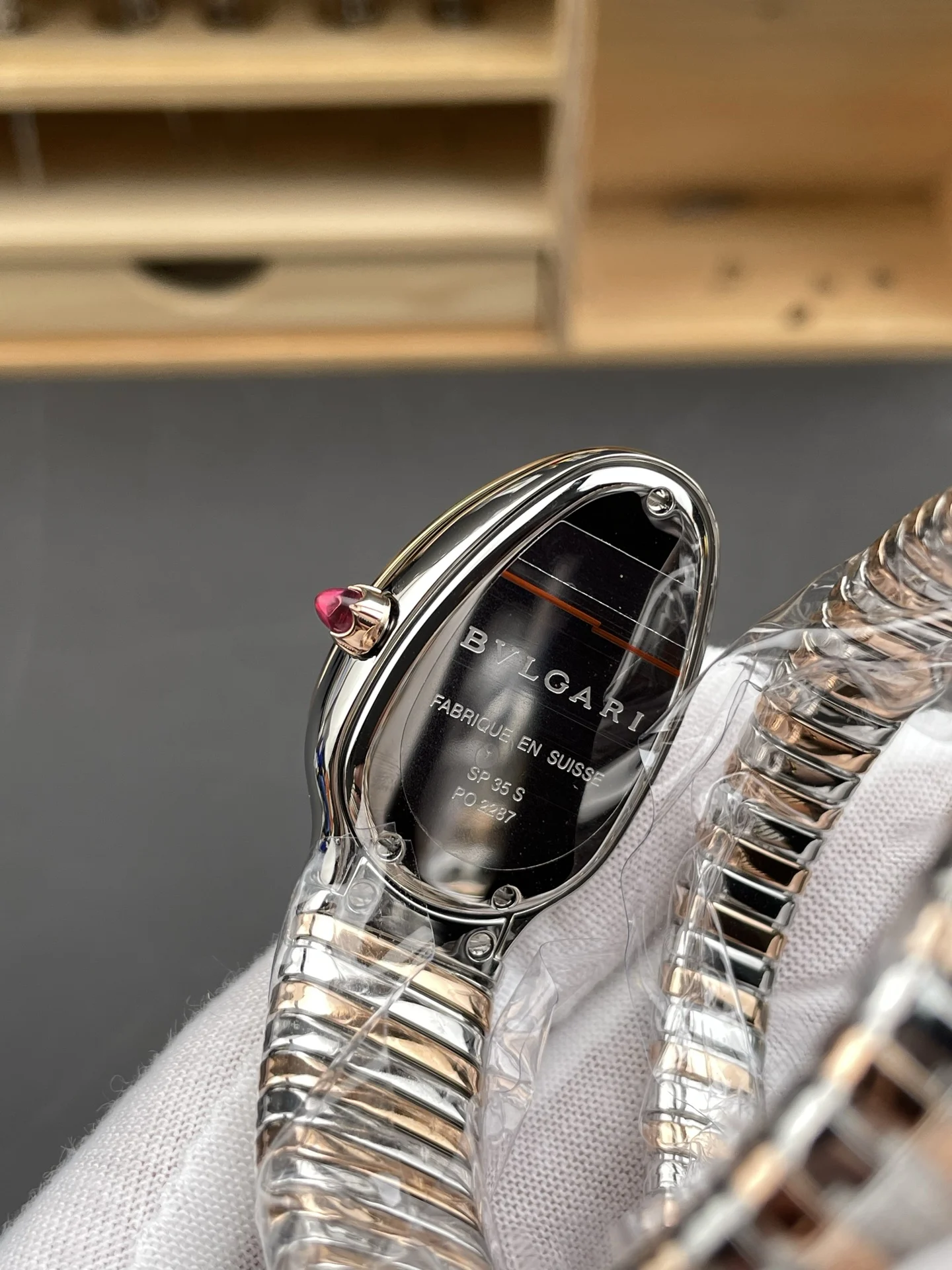 Bulgari Rose Gold Diamond-Set 35mm — photographed off the sweep