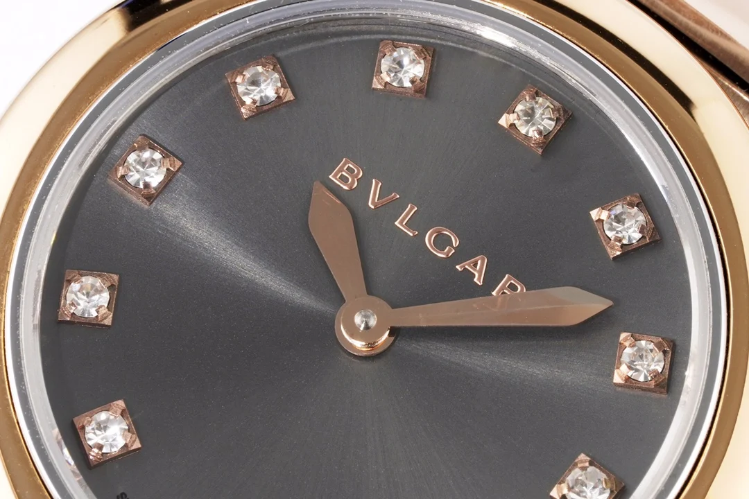 Bulgari Rose Gold Pink Dial Diamond-Set 28mm — photographed off the sweep