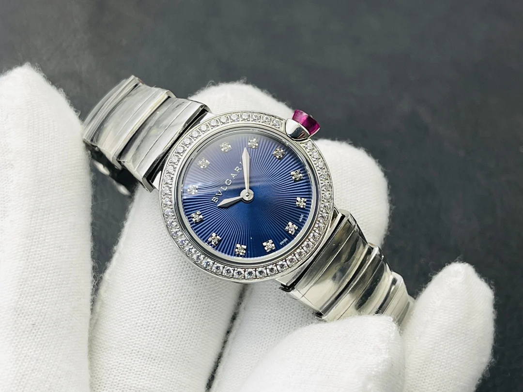 Bulgari Rose Gold Pink Dial Diamond-Set 28mm