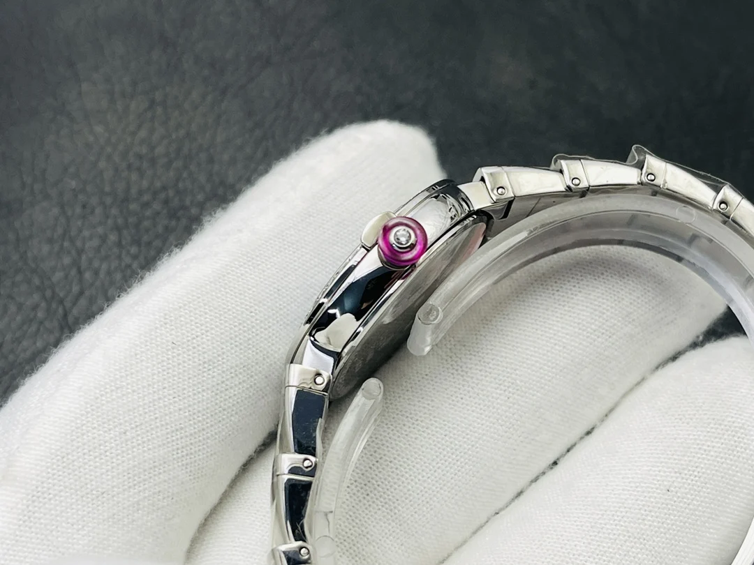 Bulgari Rose Gold Pink Dial Diamond-Set 28mm — photographed off the sweep
