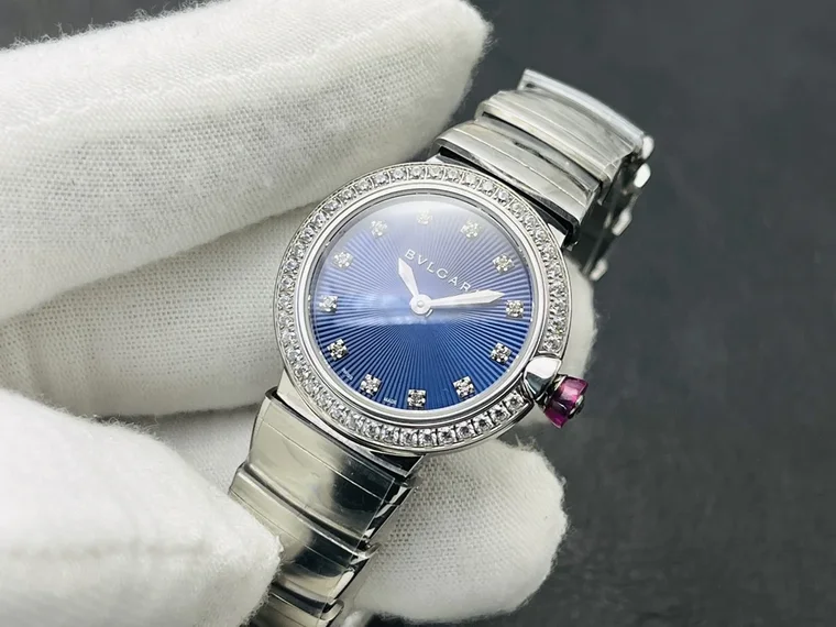 Bulgari Rose Gold Pink Dial Diamond-Set 28mm