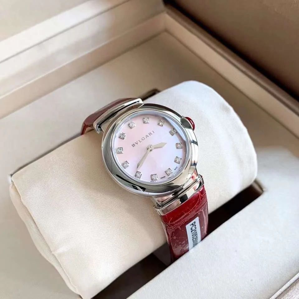 Bulgari Rose Gold White Dial Diamond-Set 30mm — photographed off the sweep