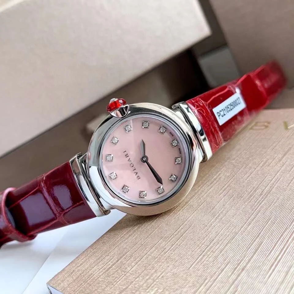 Bulgari Rose Gold White Dial Diamond-Set 30mm — photographed off the sweep