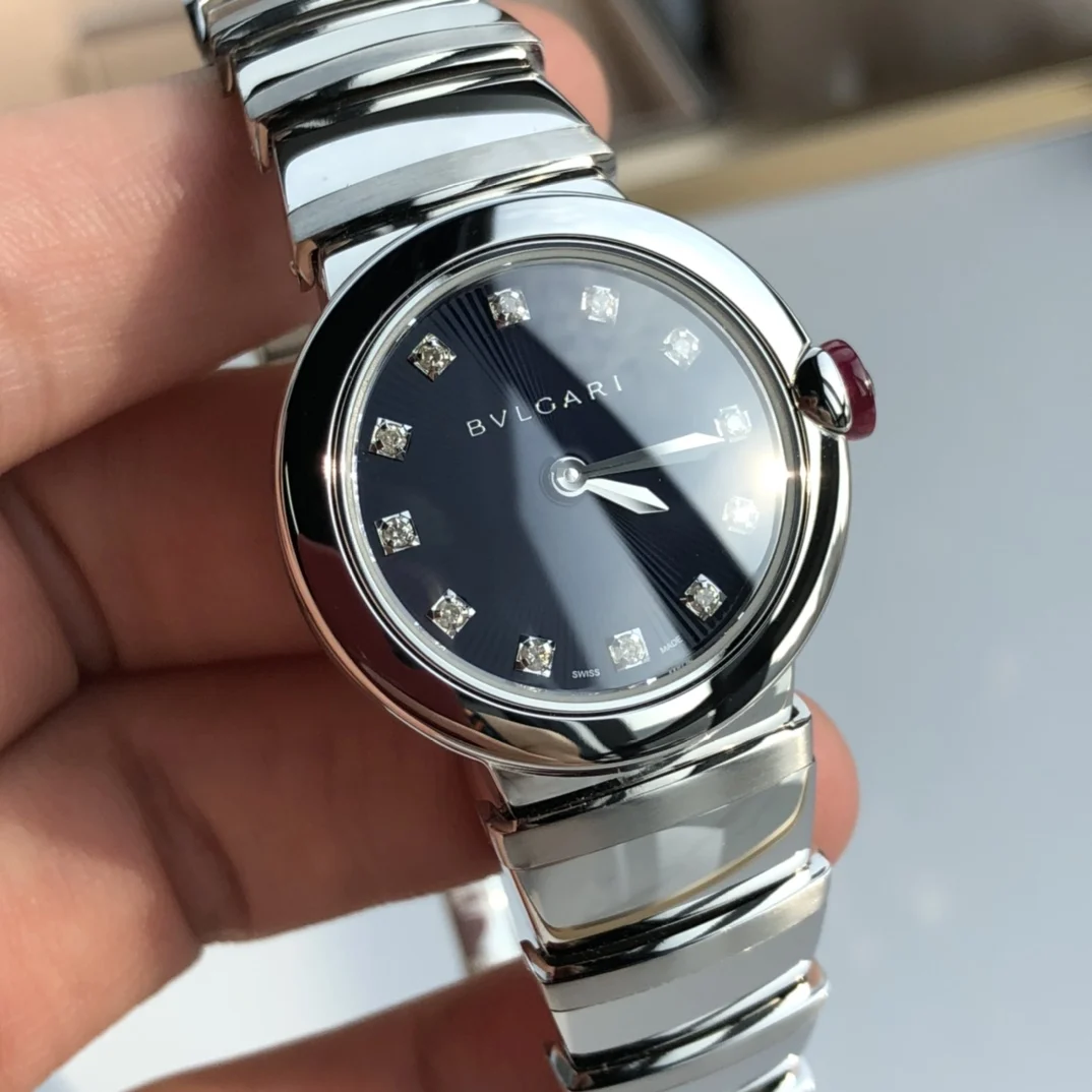 Bulgari Steel Blue Dial — photographed off the sweep