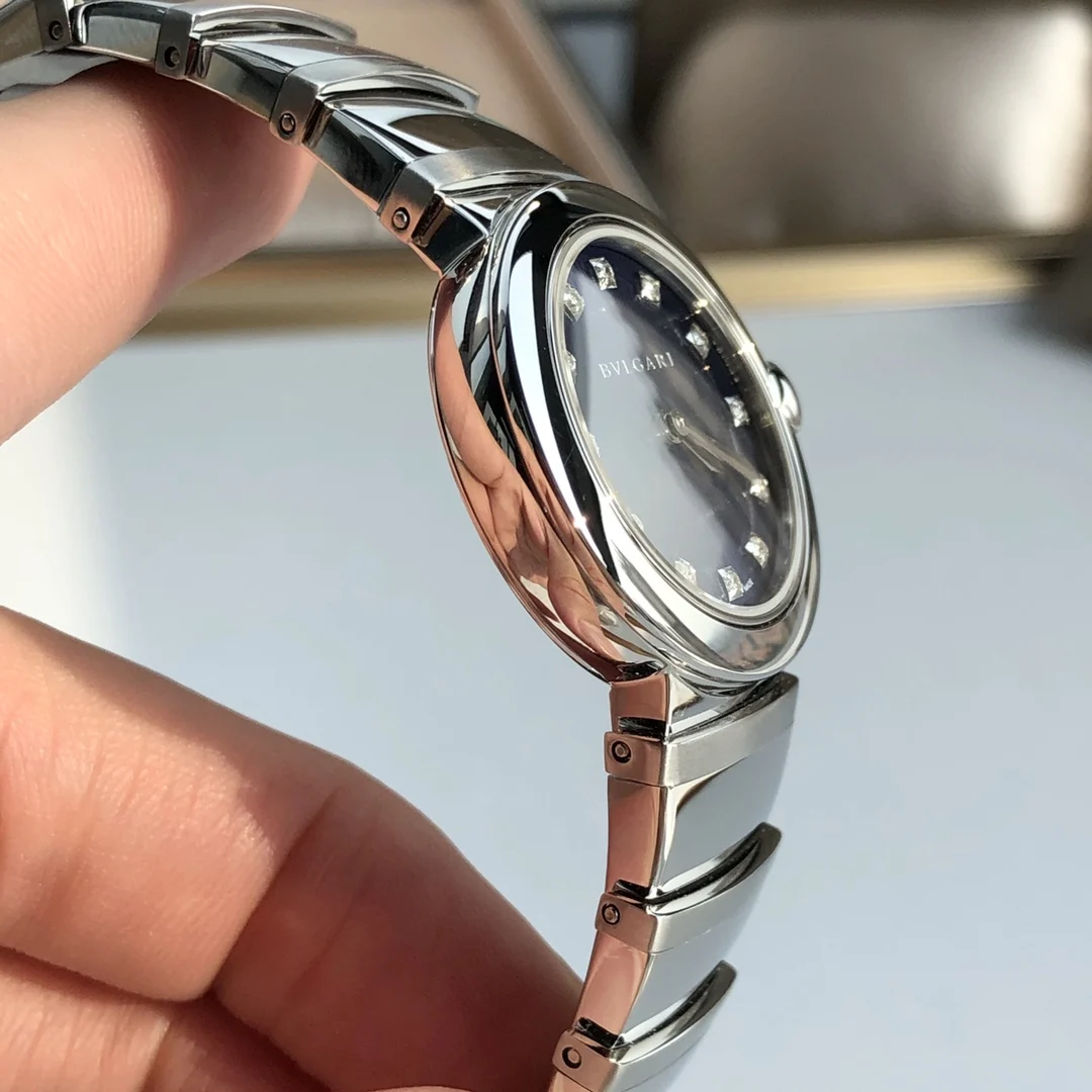 Bulgari Steel Blue Dial — photographed off the sweep