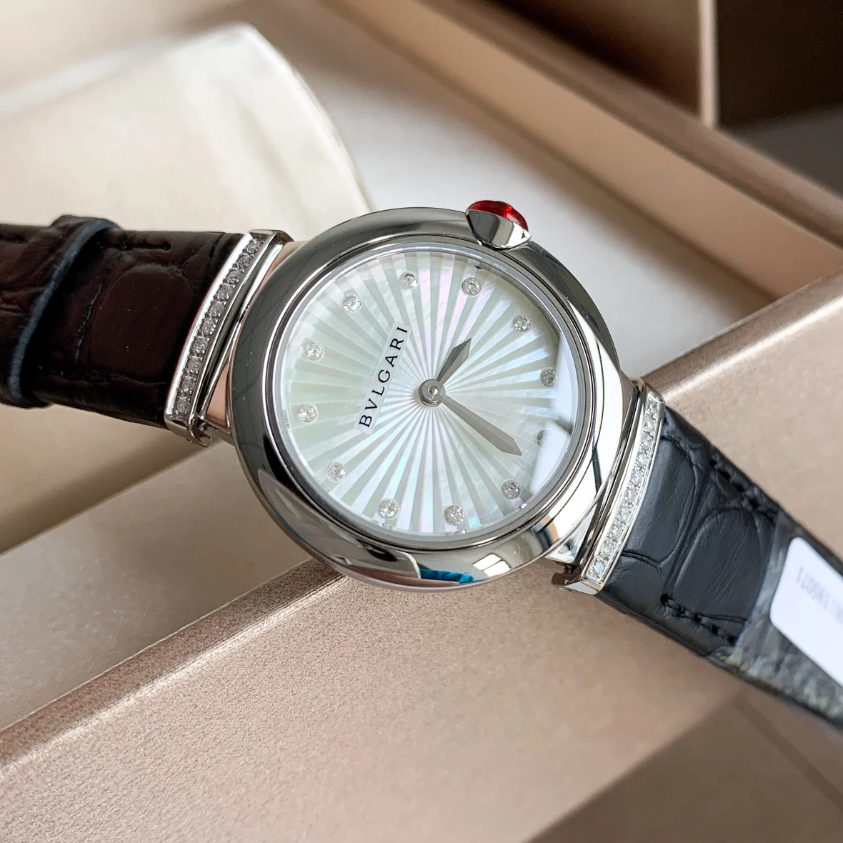 Bulgari Steel Diamond-Set 30mm — photographed off the sweep