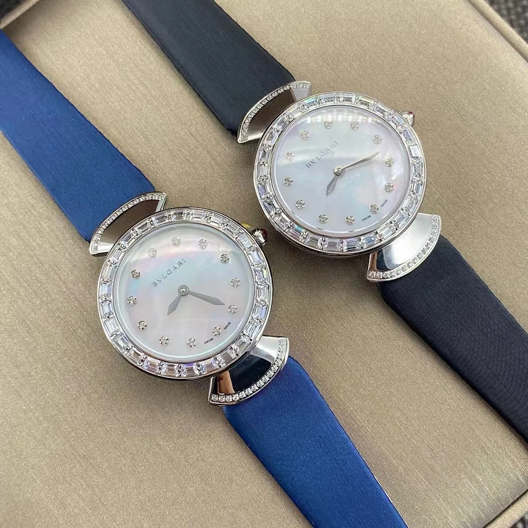 Bulgari Two-Tone Blue Dial — photographed off the sweep