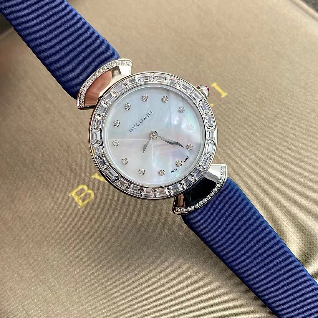 Bulgari Two-Tone Blue Dial — photographed off the sweep