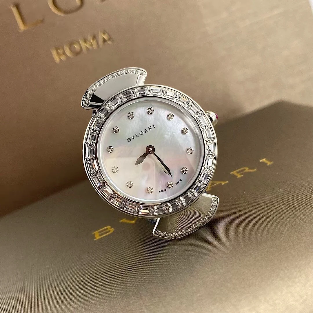 Bulgari Two-Tone Blue Dial — photographed off the sweep