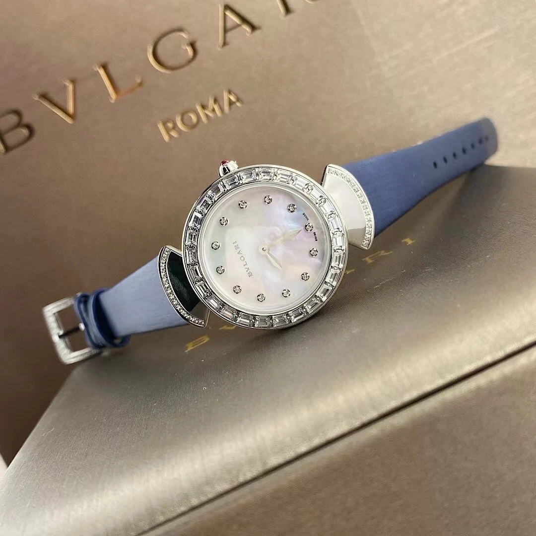 Bulgari Two-Tone Blue Dial — photographed off the sweep