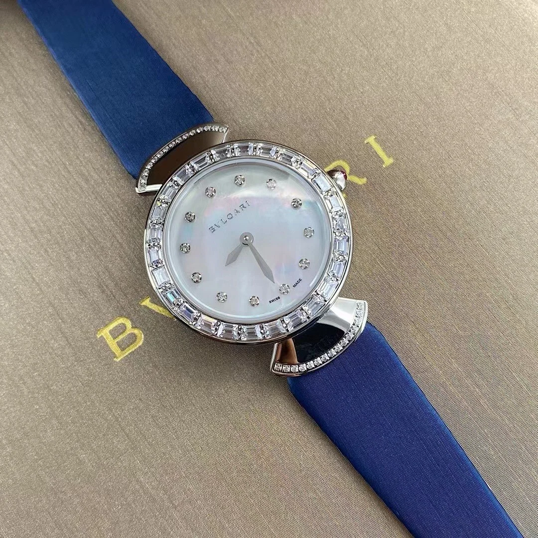Bulgari Two-Tone Blue Dial — photographed off the sweep