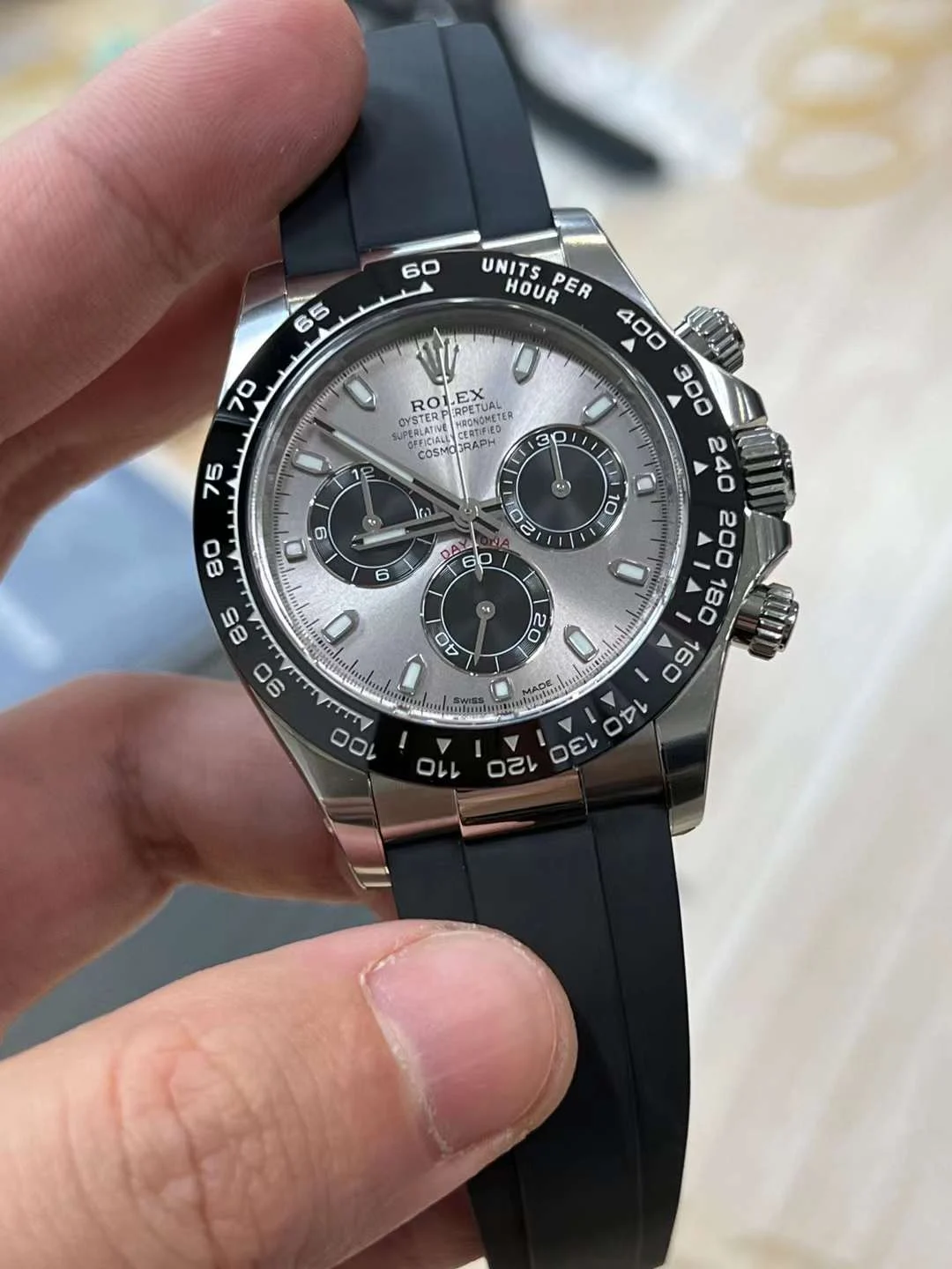 C Platinum Grey Adhesive — photographed off the sweep