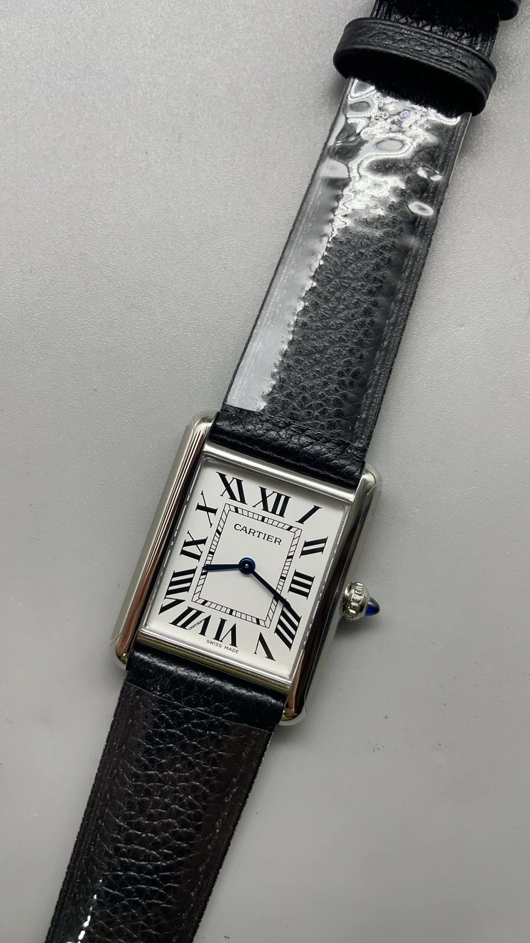 Cartier 33.7 × 25.5mm — photographed off the sweep