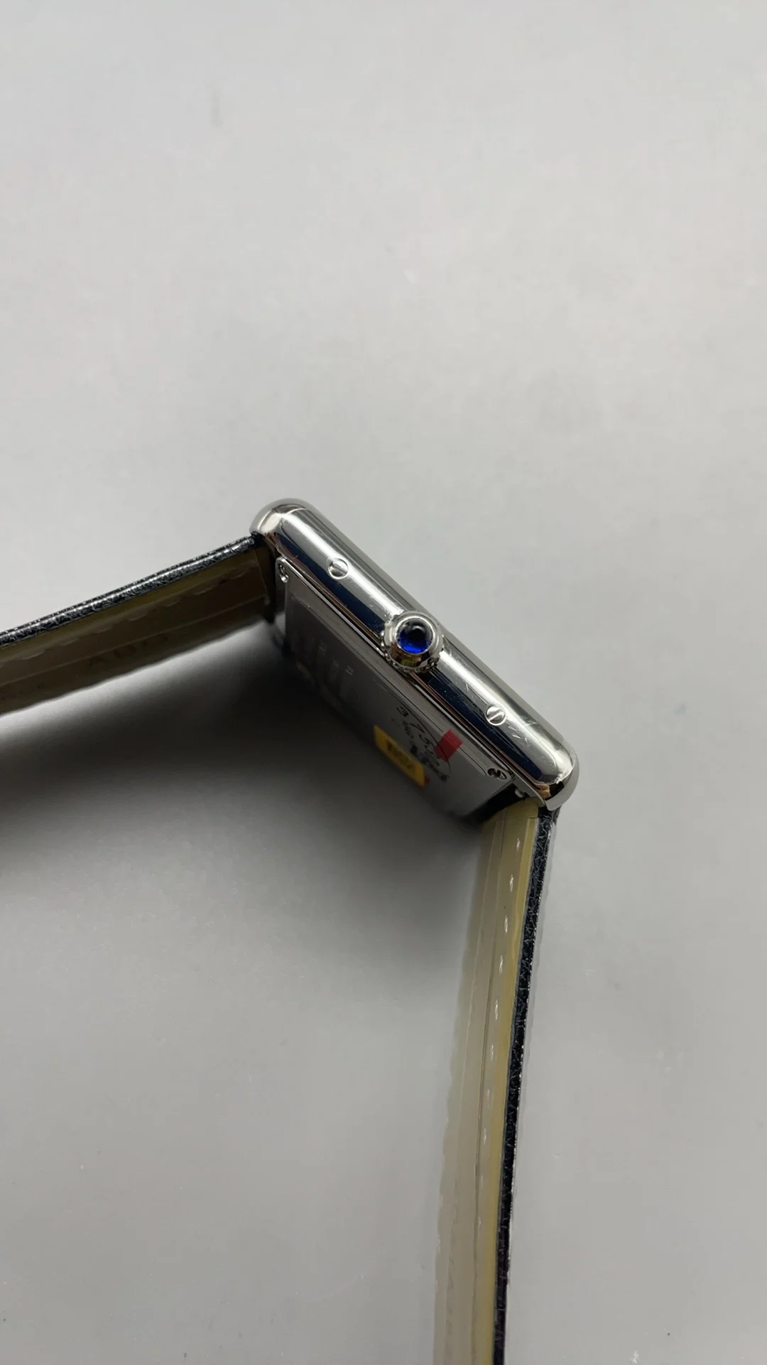 Cartier 33.7 × 25.5mm — photographed off the sweep