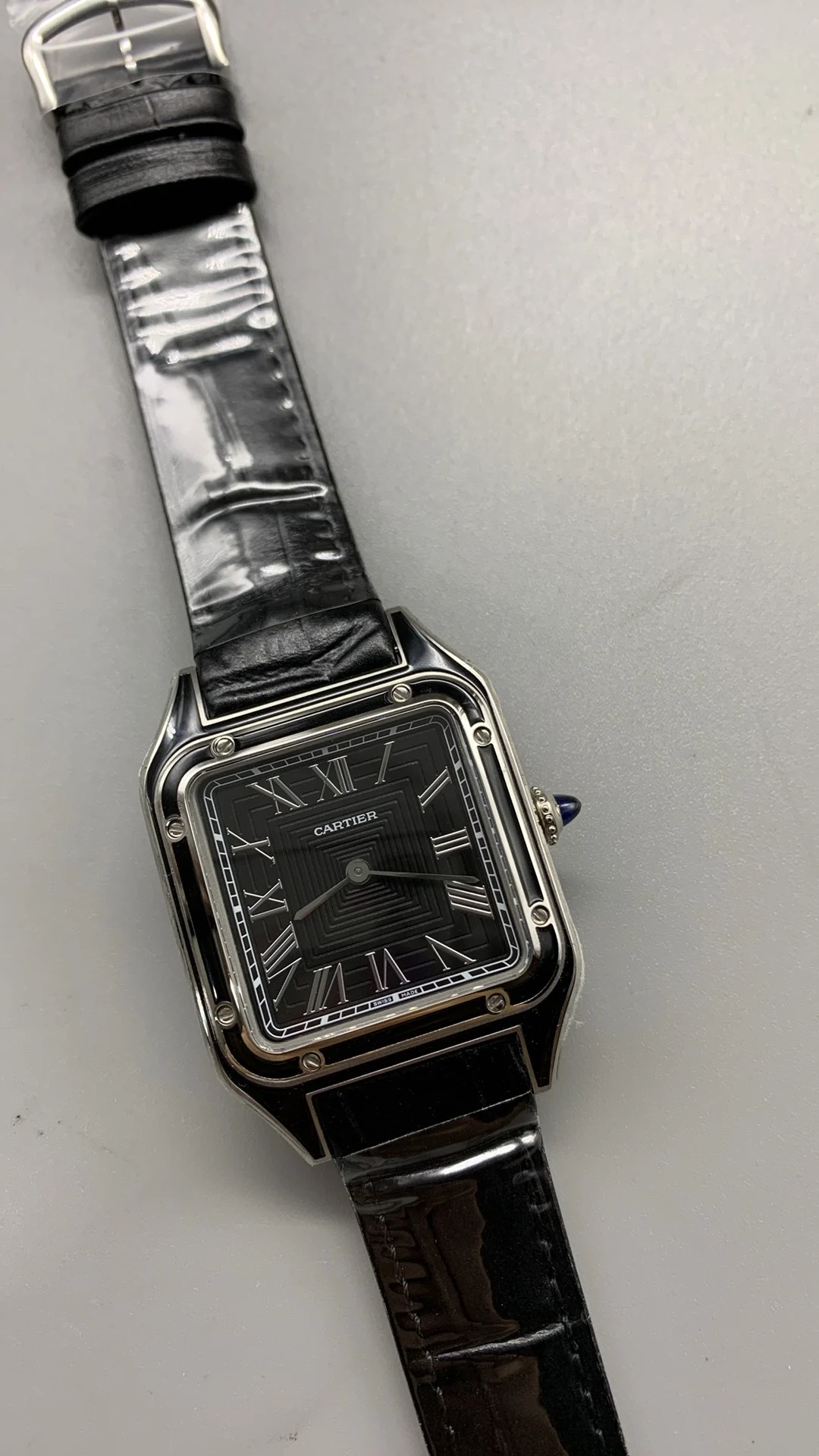 Cartier 43 × 31mm — photographed off the sweep