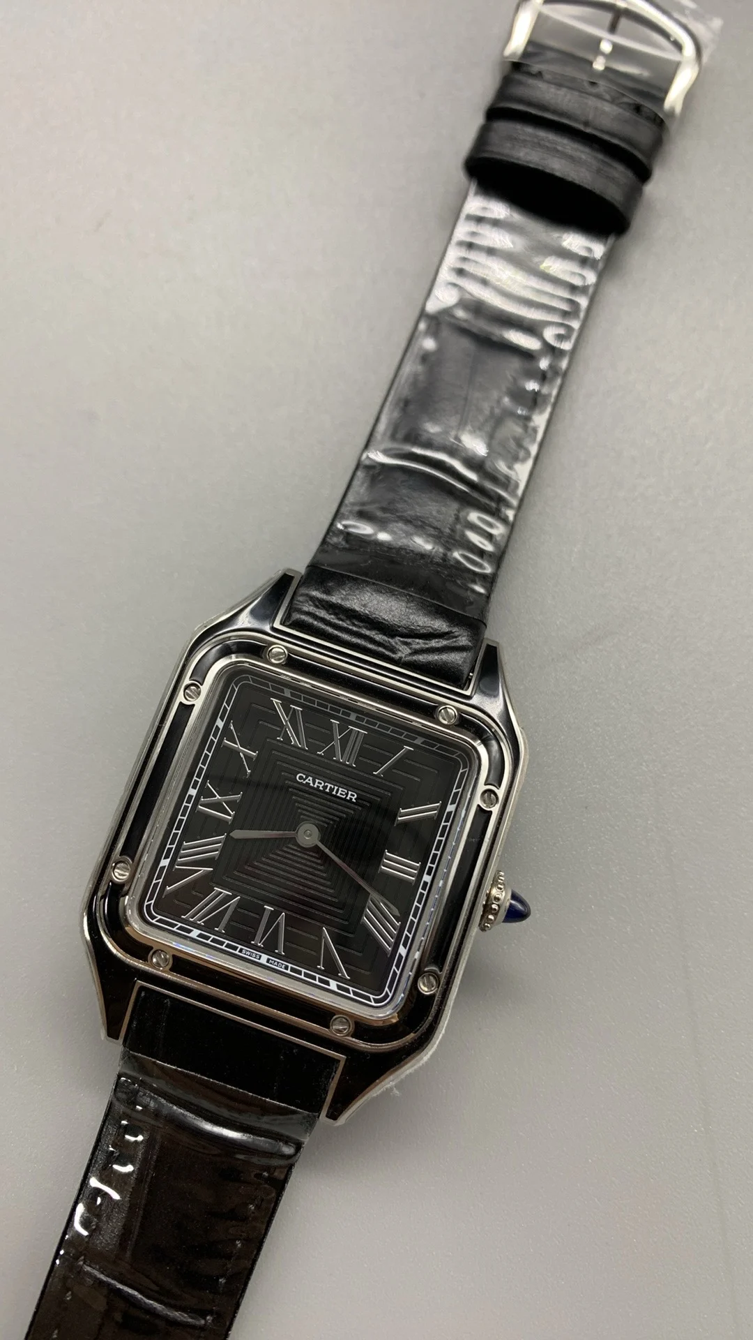 Cartier 43 × 31mm — photographed off the sweep