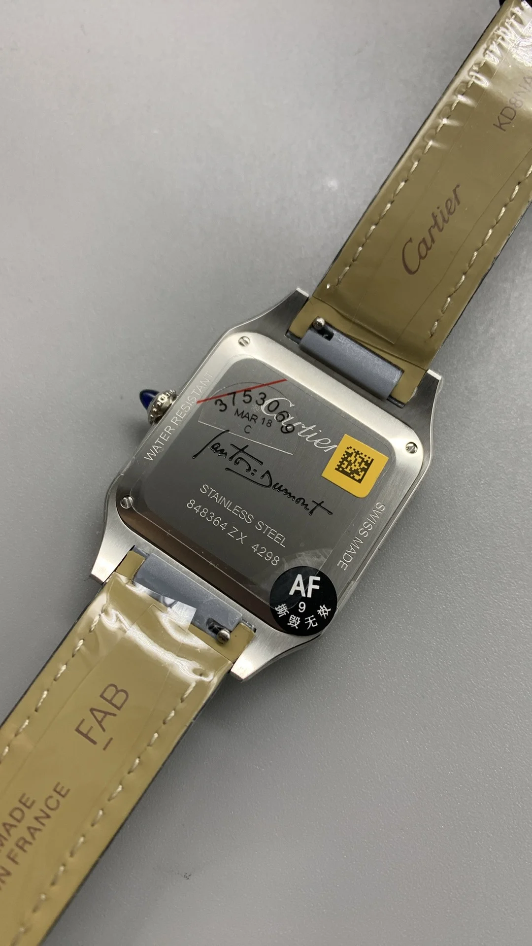 Cartier 43 × 31mm — photographed off the sweep