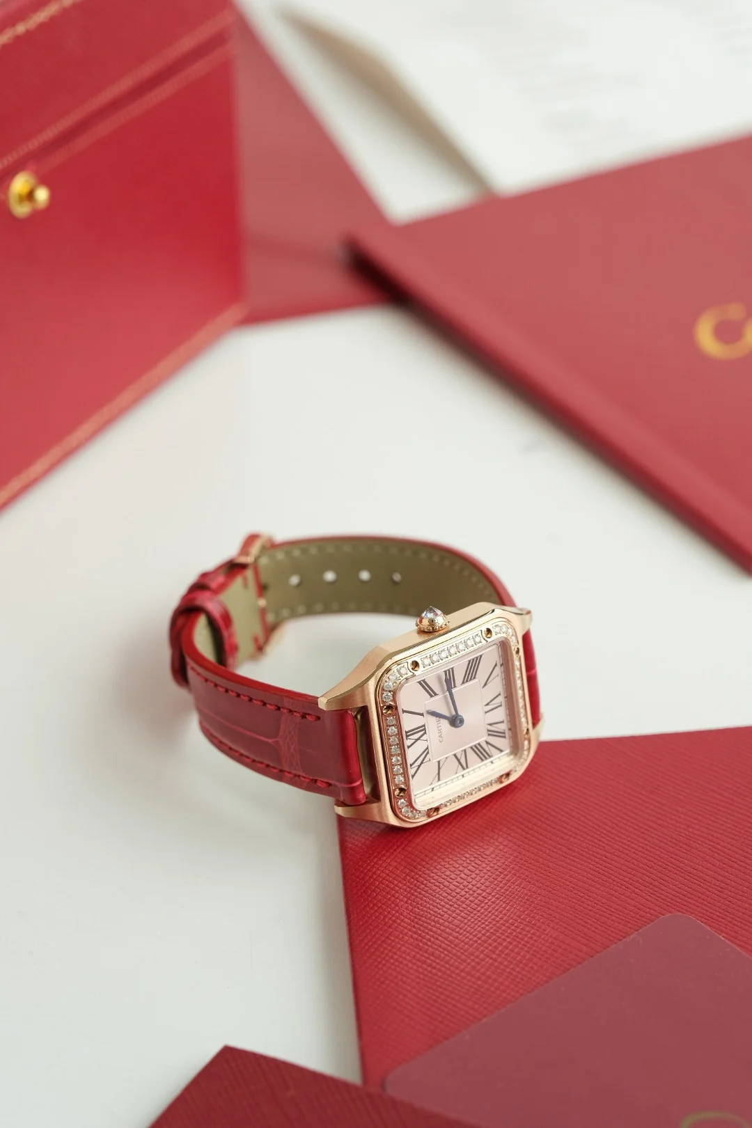 Cartier Ballon Bleu 28mm — photographed off the sweep