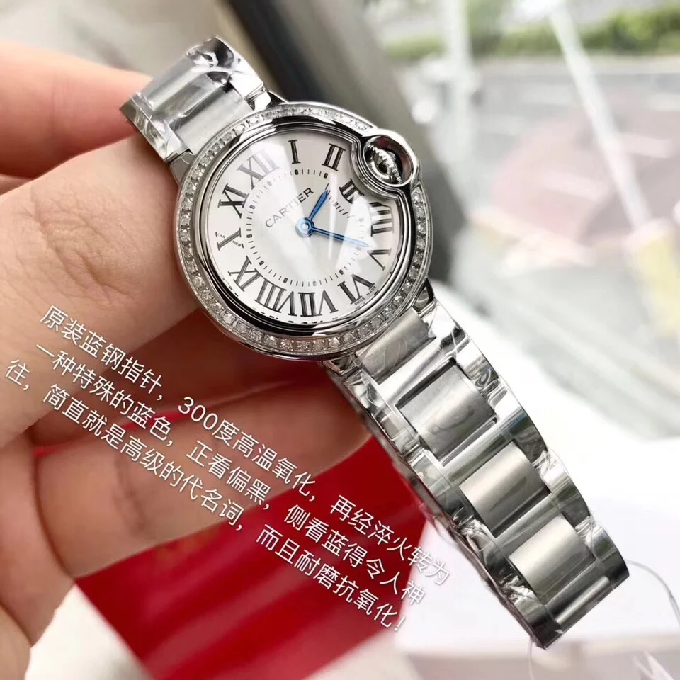Cartier Ballon Bleu 28mm — photographed off the sweep