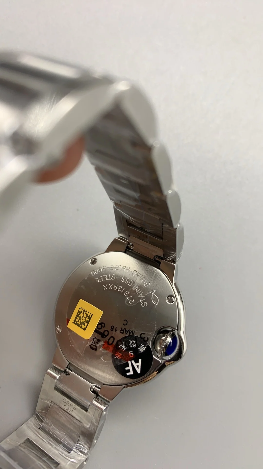 Cartier Ballon Bleu 28mm — photographed off the sweep