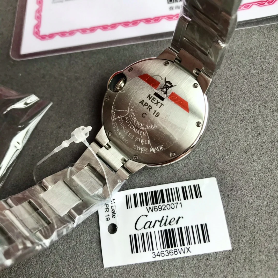 Cartier Ballon Bleu 33mm — photographed off the sweep