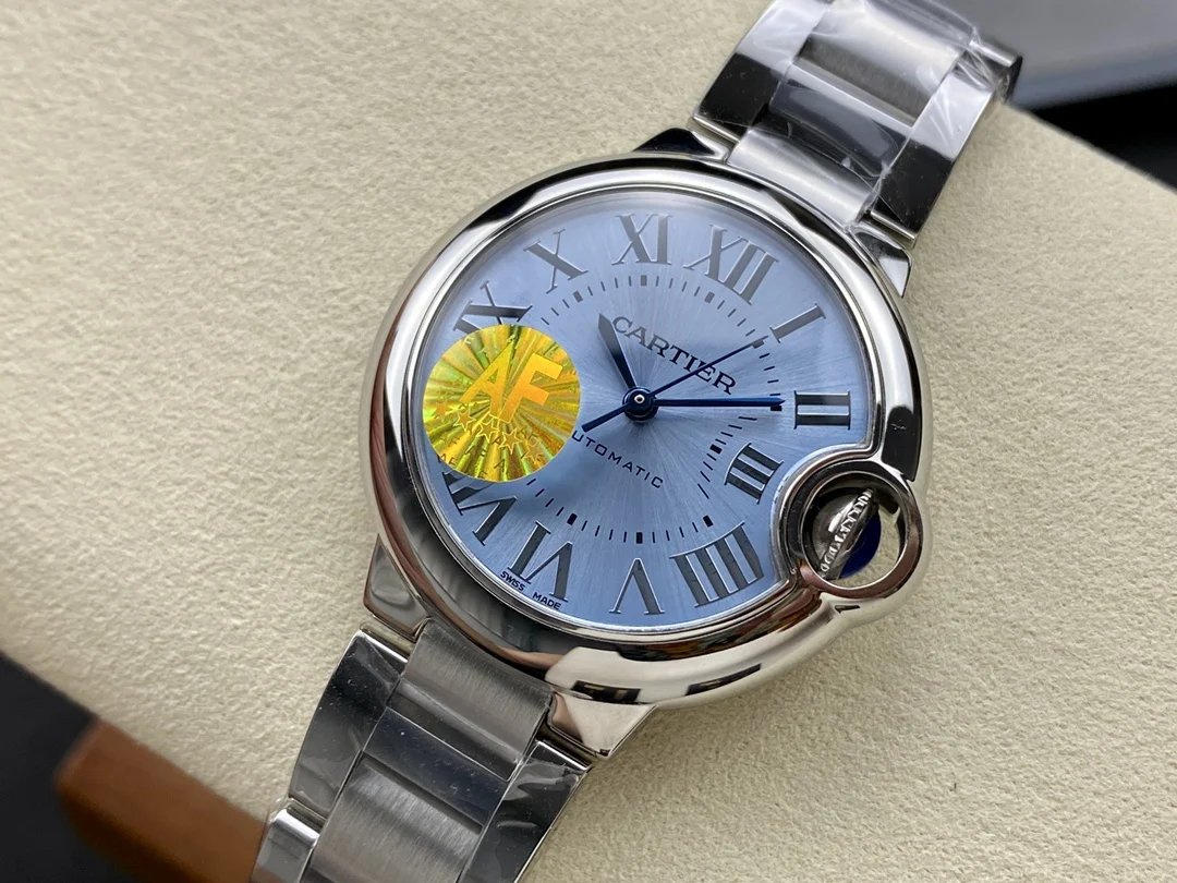 Cartier Ballon Bleu 33mm — photographed off the sweep