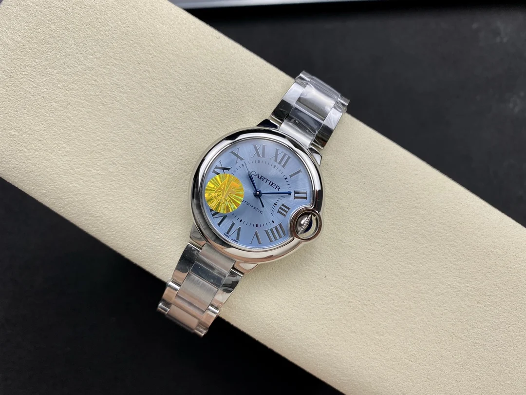Cartier Ballon Bleu 33mm — photographed off the sweep