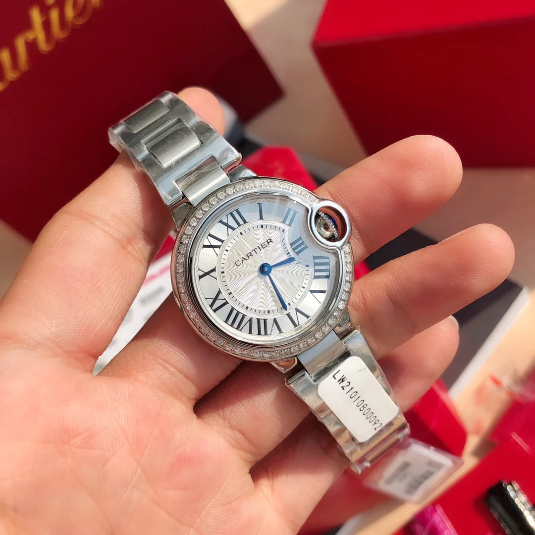 Cartier Ballon Bleu 33mm — photographed off the sweep
