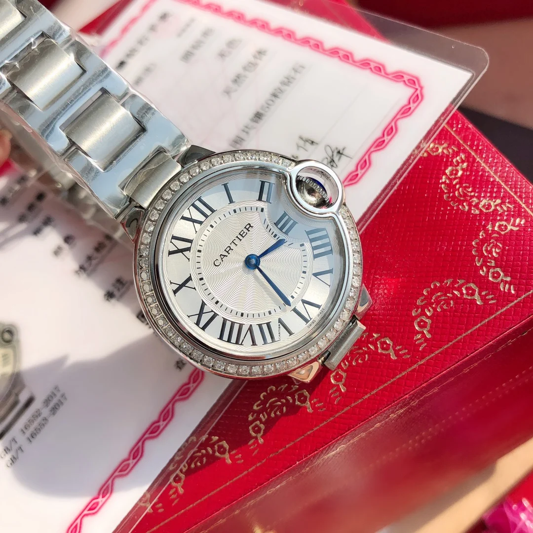 Cartier Ballon Bleu 33mm — photographed off the sweep