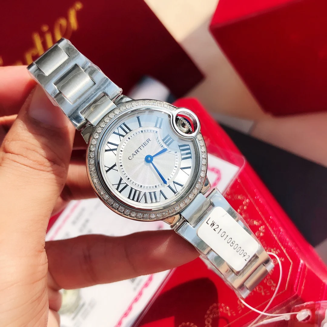 Cartier Ballon Bleu 33mm — photographed off the sweep