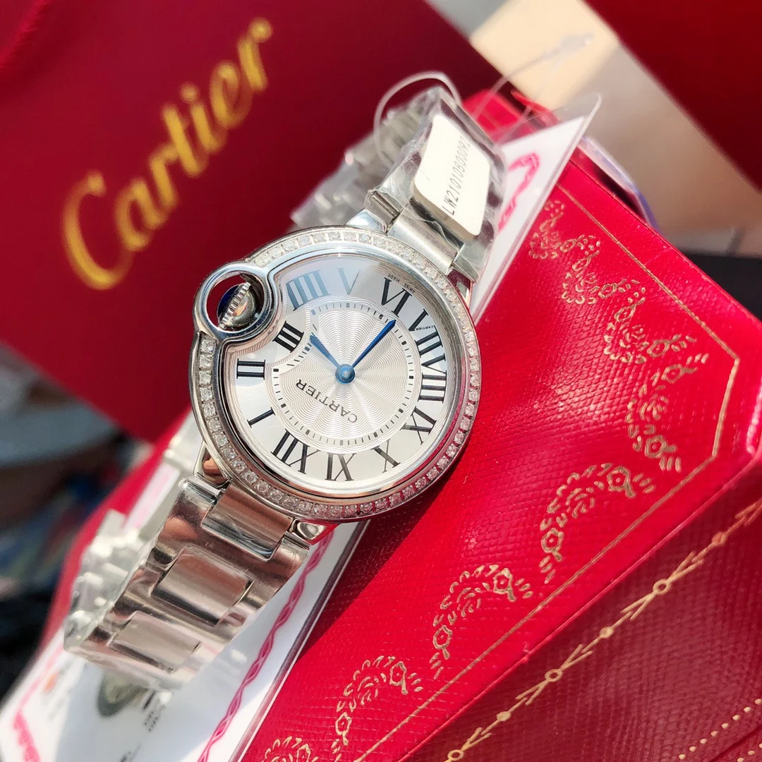 Cartier Ballon Bleu 33mm — photographed off the sweep