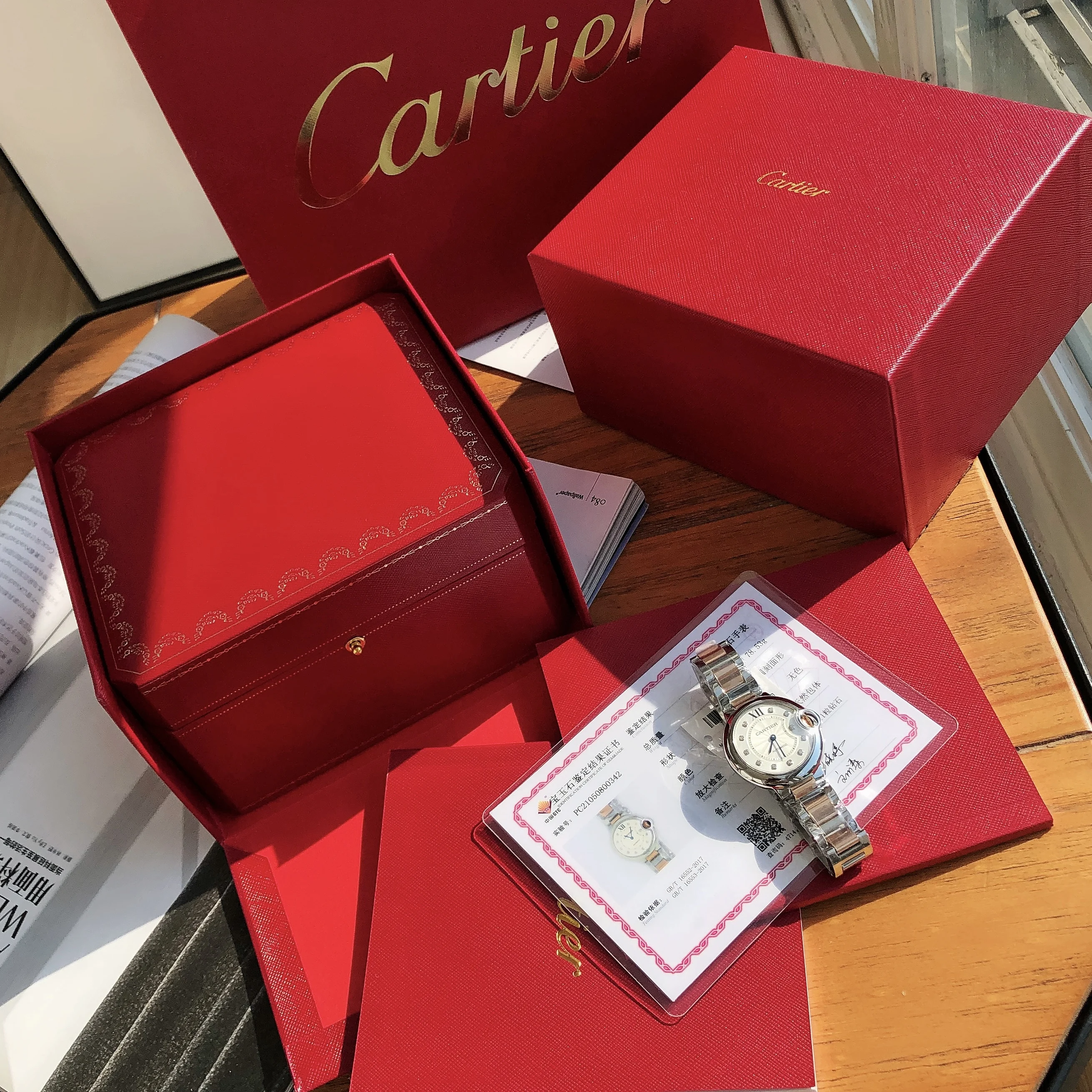 Cartier Ballon Bleu 33mm — photographed off the sweep