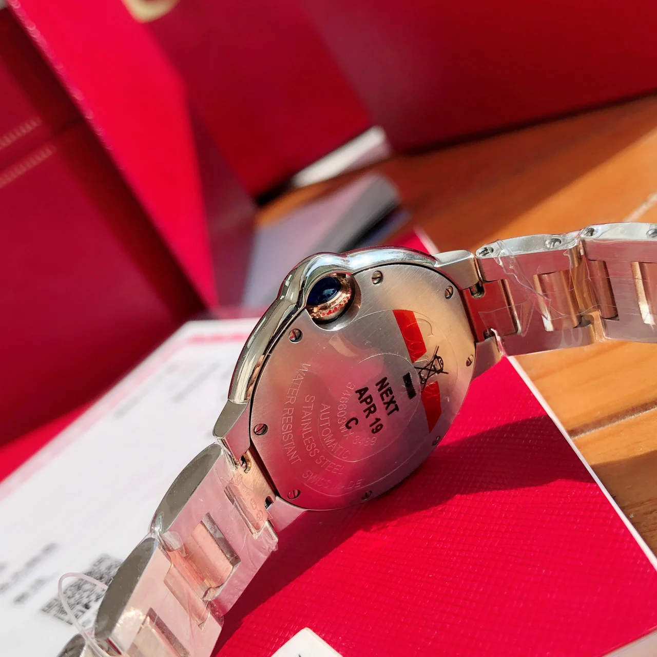 Cartier Ballon Bleu 33mm — photographed off the sweep