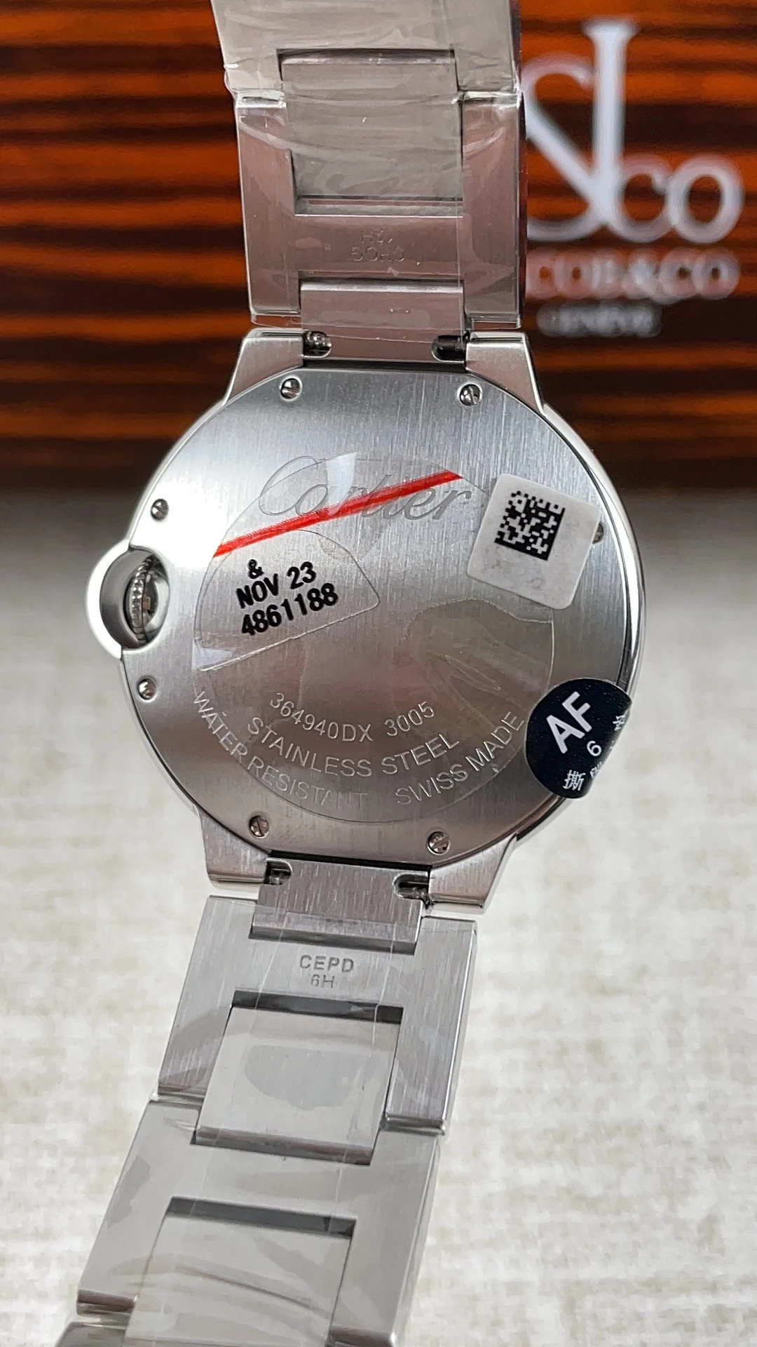 Cartier Ballon Bleu 36mm — photographed off the sweep