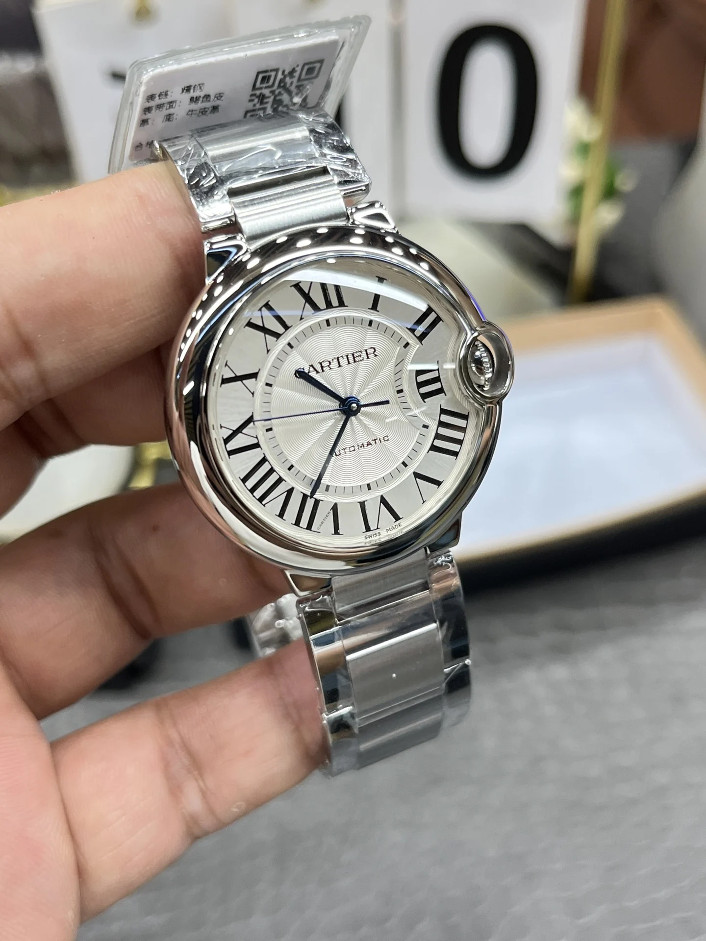 Cartier Ballon Bleu 36mm — photographed off the sweep