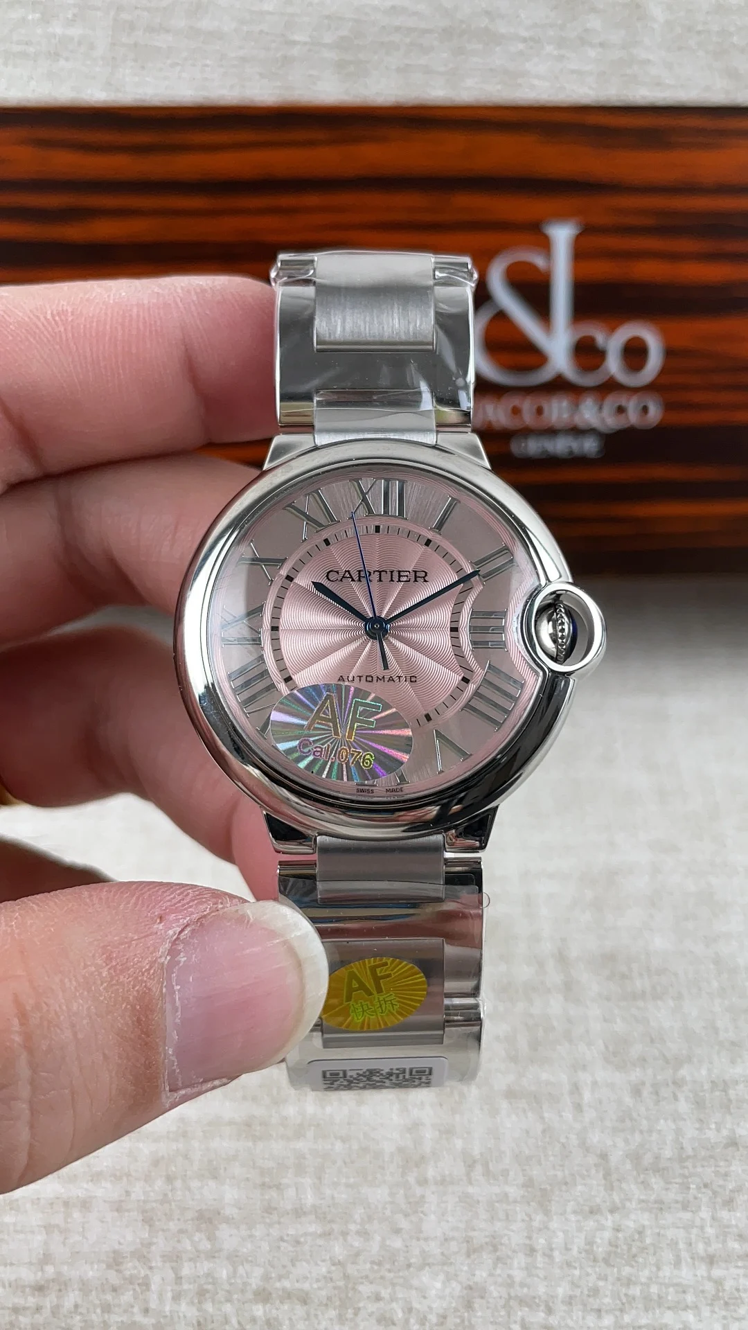 Cartier Ballon Bleu 36mm — photographed off the sweep