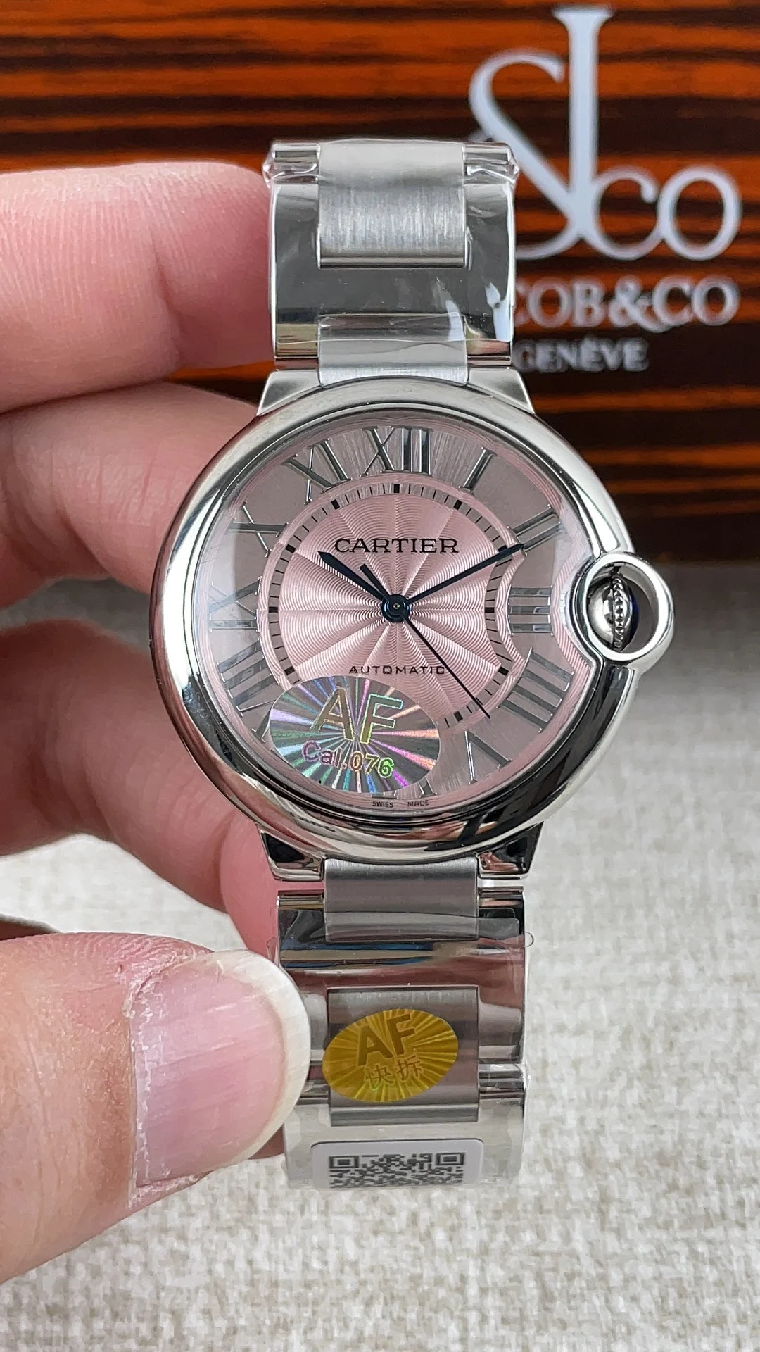 Cartier Ballon Bleu 36mm — photographed off the sweep