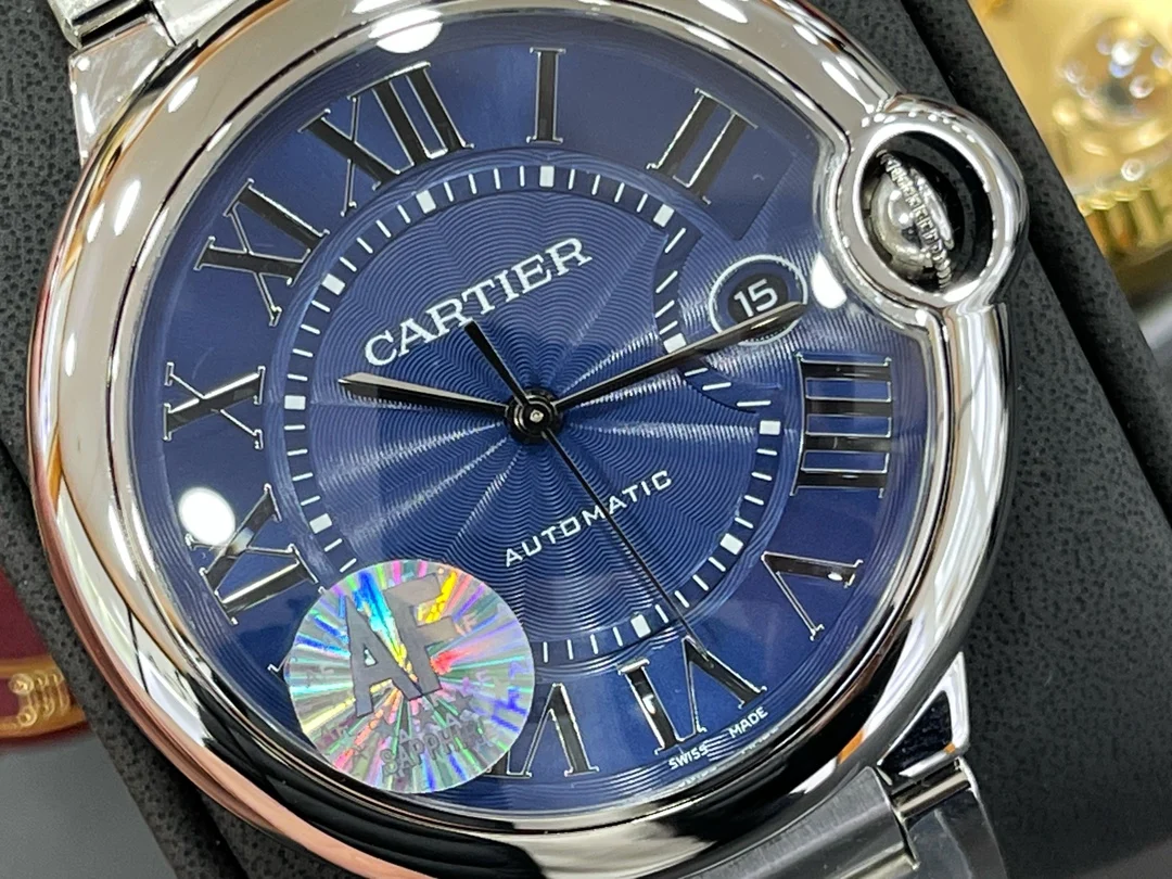 Cartier Ballon Bleu 42mm — photographed off the sweep