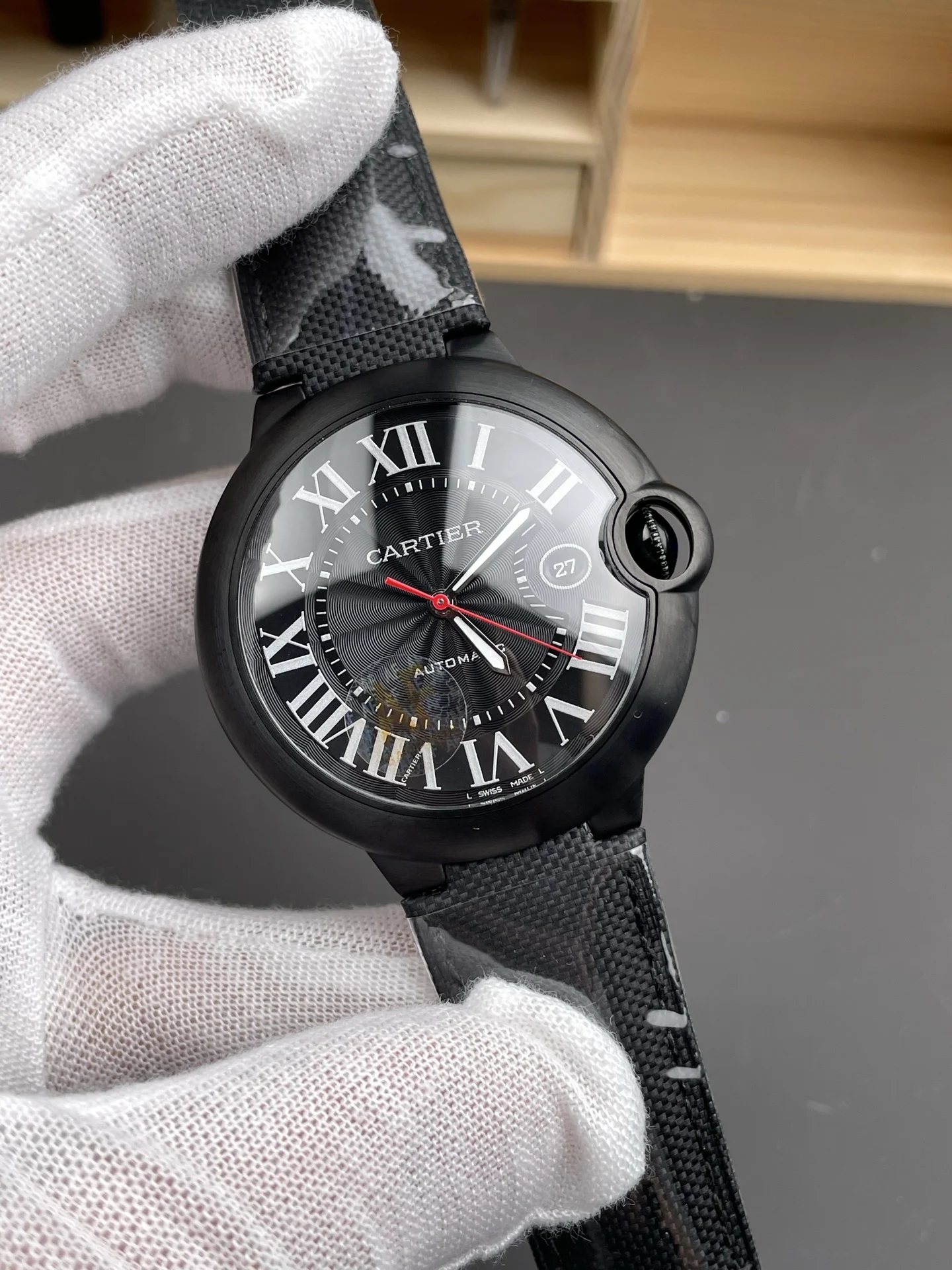Cartier Ballon Bleu 42mm — photographed off the sweep