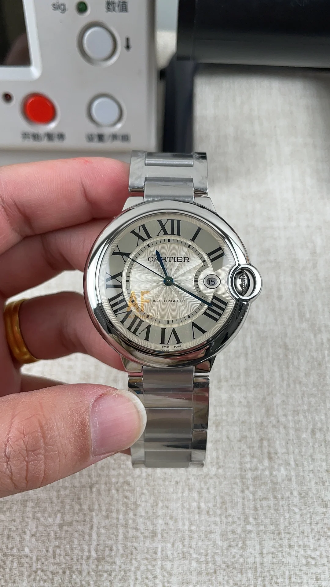 Cartier Ballon Bleu 42mm — photographed off the sweep