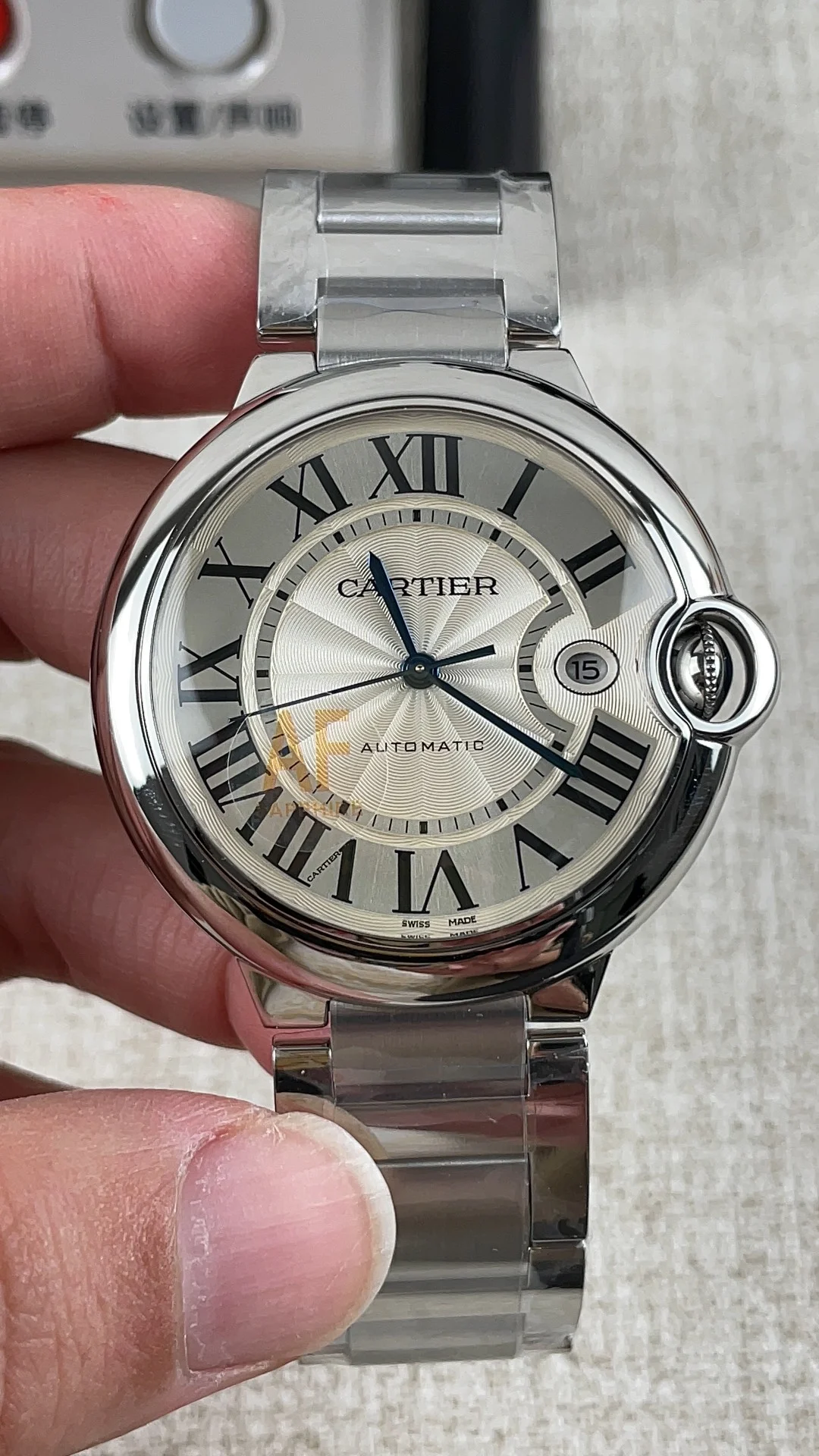 Cartier Ballon Bleu 42mm — photographed off the sweep